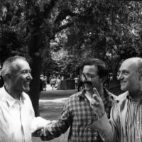 1988 Biennale di Venezia da sin. Alik Cavaliere Pino Di Gennaro Arnaldo Pomodoro