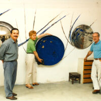 1995 Nello Studio di Via Olgiati con lo Scultore Giorgio Scaini e la moglie Graziella