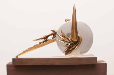 Ciclovelocità-1989 Bronzo dorato e alluminio cm. 30x41x14,5 Ciclovelocità-1989 Bronzo dorato e alluminio cm. 30x41x14,5