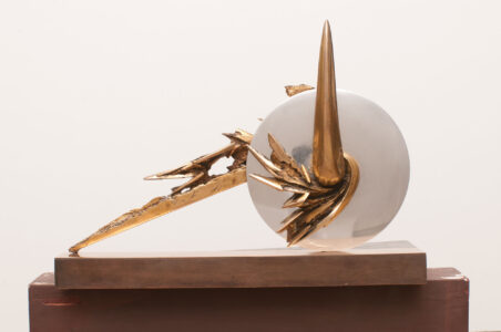 Ciclovelocità-1989 Bronzo dorato e alluminio cm. 30x41x14,5