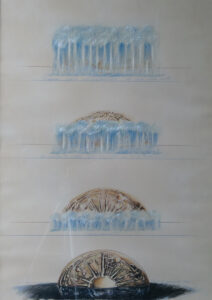 Studi per Sole Nascente - 1996 Tecnica mista cm. 50 x 70