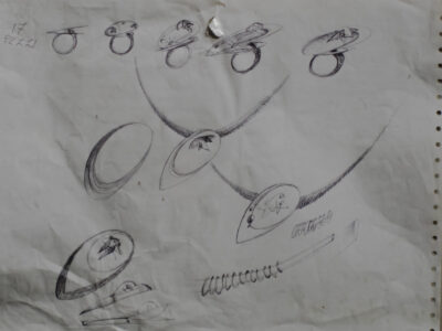 Studi per Anelli e Pendentif - 2000 Matita cm. 28 x 36