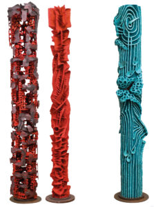 Pilastri del Cielo (particolare) - 2001-2011 Cartapesta e pigmenti cm. h 350 Ø 7 a 60 Pilastri del Cielo (particolare) - 2001-2011 Cartapesta e pigmenti cm. h 350 Ø 7 a 60