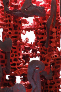 Pilastro del Cielo (particolare) - 2003 Cartapesta e pigmenti cm. h 350 Ø 60